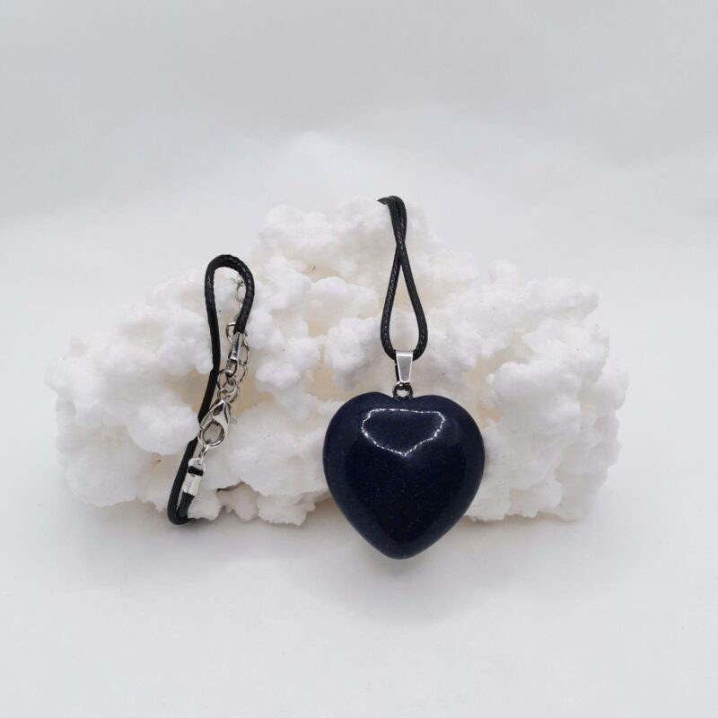 COLGANTE Y CORDON CORAZON LAPISLAZULI