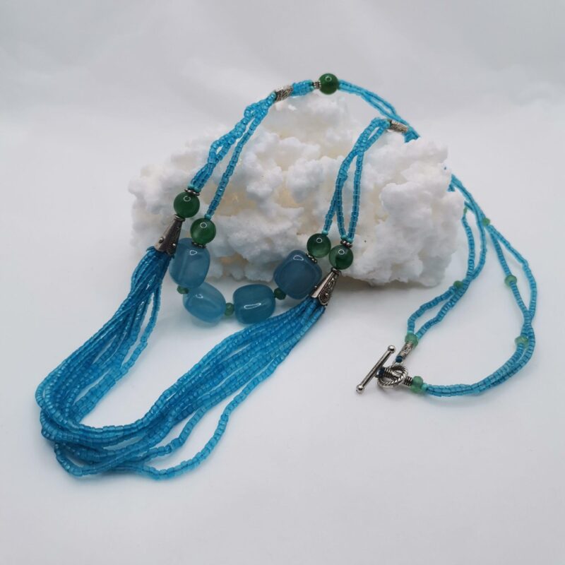 COLLAR DE AGUAMARINA Y AVENTURINA 25