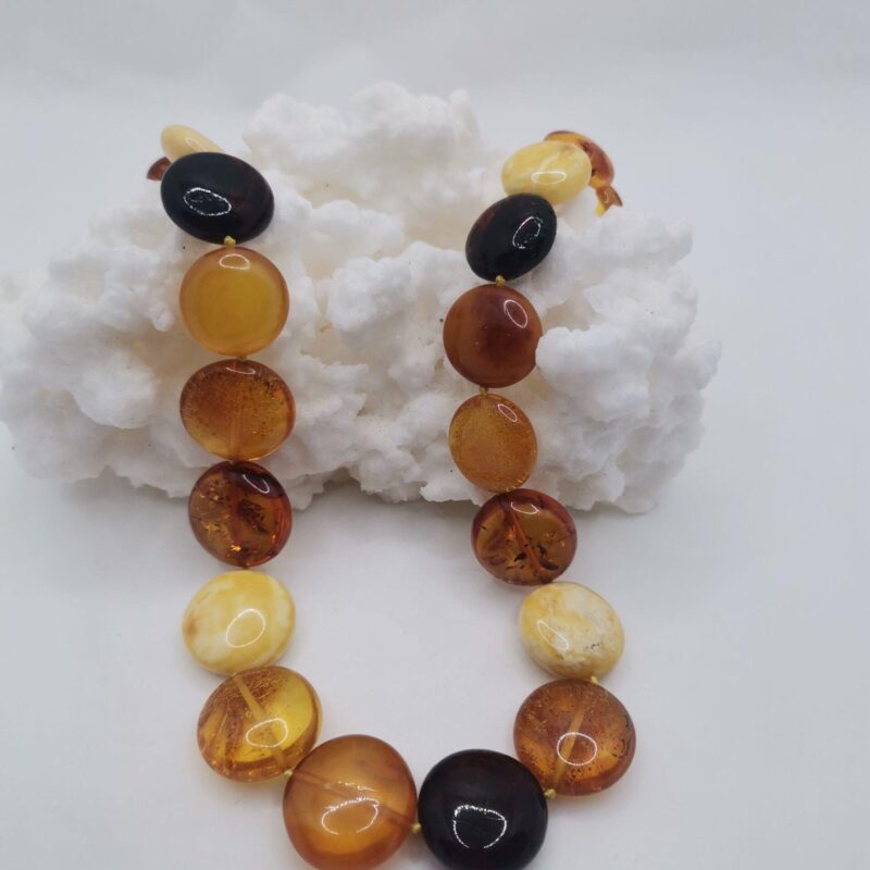 COLLAR AMBAR TRICOLOR CIRCULOS