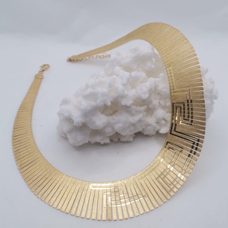 COLLAR TIPO EGIPCIO PLATA ORO 2,50