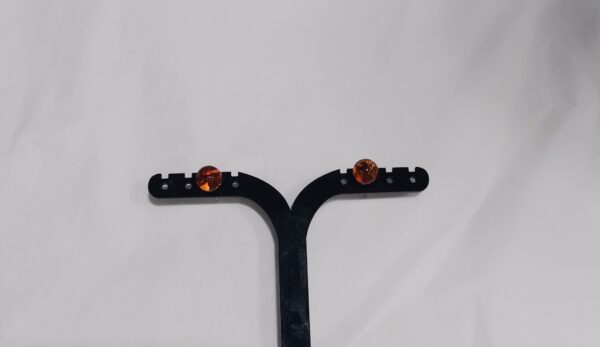 PENDIENTES AMBAR ESFERA 6 MM AL AIRE PLATA - Imagen 2
