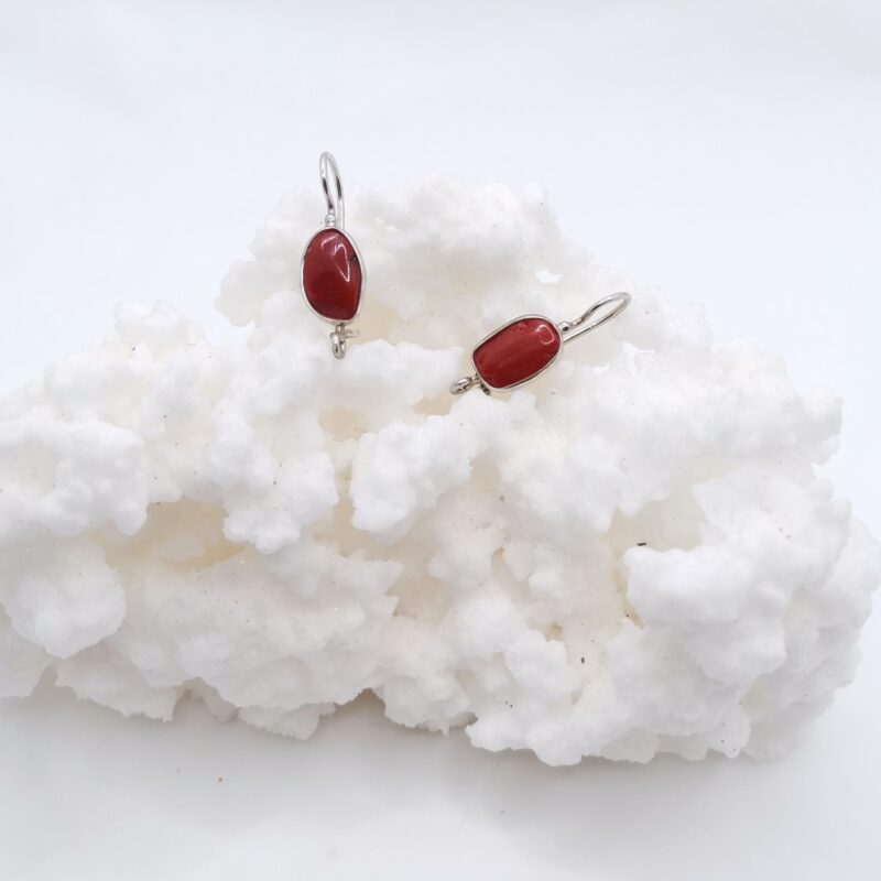 PENDIENTES CORAL NATURAL PLATA 50
