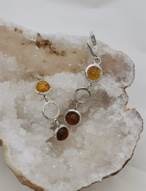 PENDIENTES PLATA Y AMBAR TRES ESFERAS DOBLE