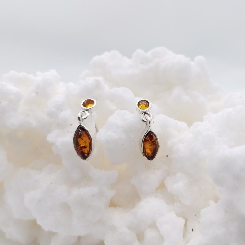 PENDIENTES AMBAR PLATA 2 CM