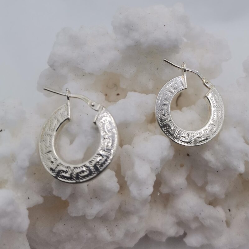PENDIENTES ARO PLATA DIBUJOS GEOMETRICOS