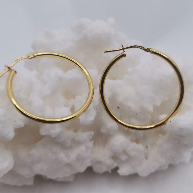 PENDIENTES ARO PLATA ORO 35
