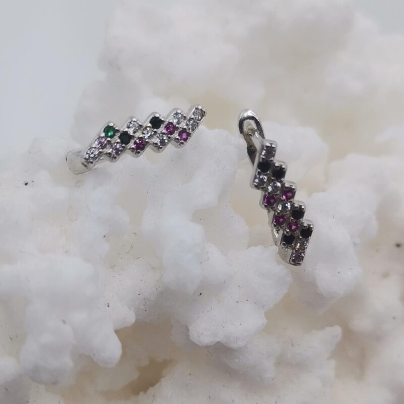PENDIENTES PLATA CIRCONITAS COLORES ESPIGA CATALAN 6