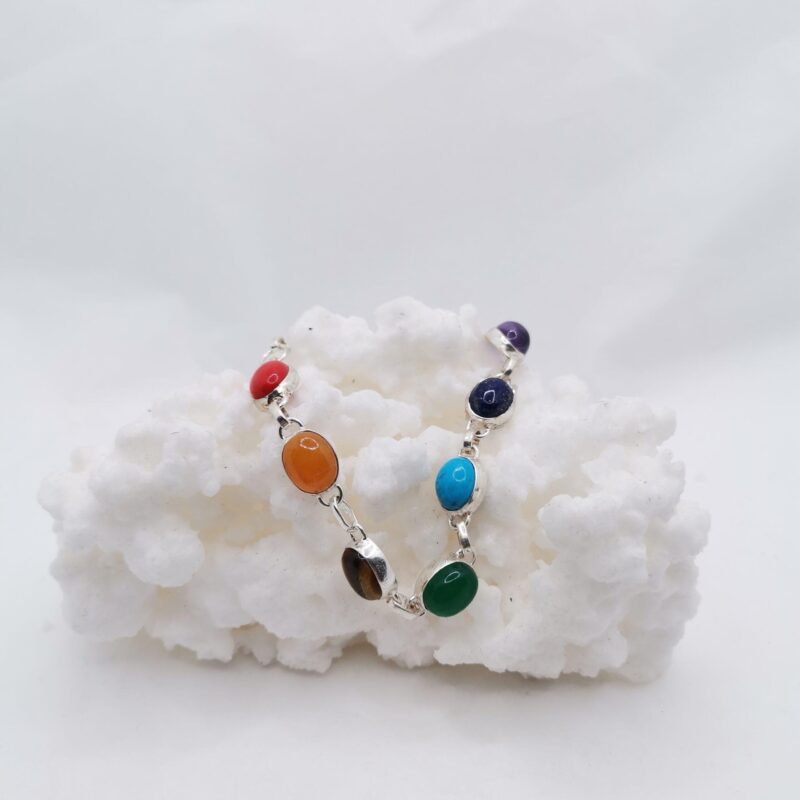PULSERA 7 CHAKRAS PLATA 60