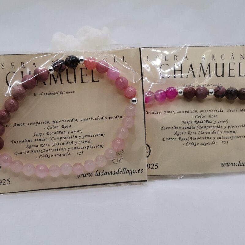 PULSERA ARCANGEL CHAMUEL MINERAL BOLAS PLATA