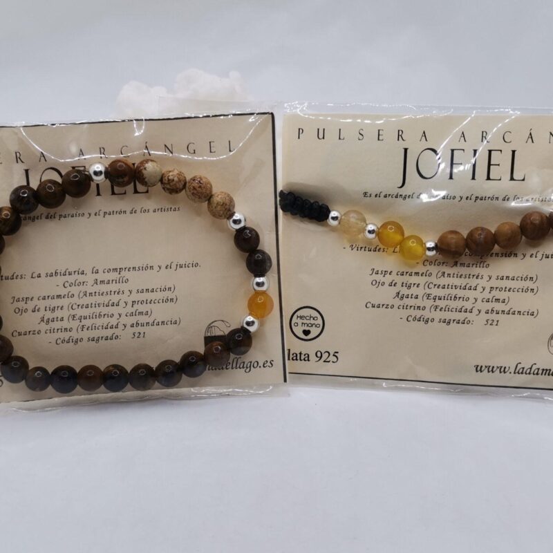 PULSERA ARCANGEL JOFIEL MINERAL BOLAS PLATA