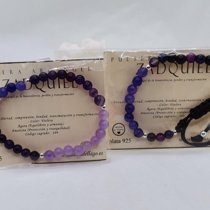 PULSERA ARCANGEL ZADQUIEL MINERAL PLATA