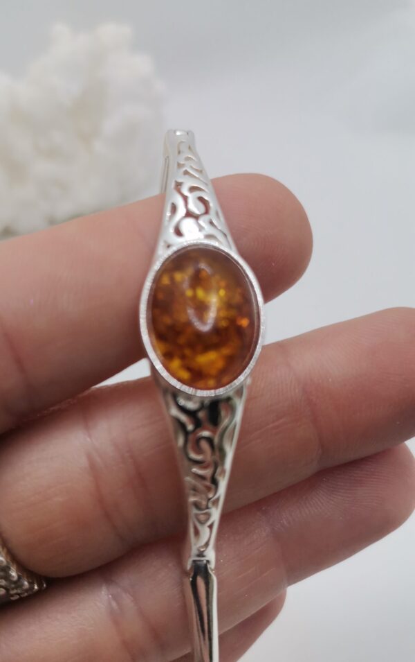 PULSERA CAÑA PLATA AMBAR - Imagen 3