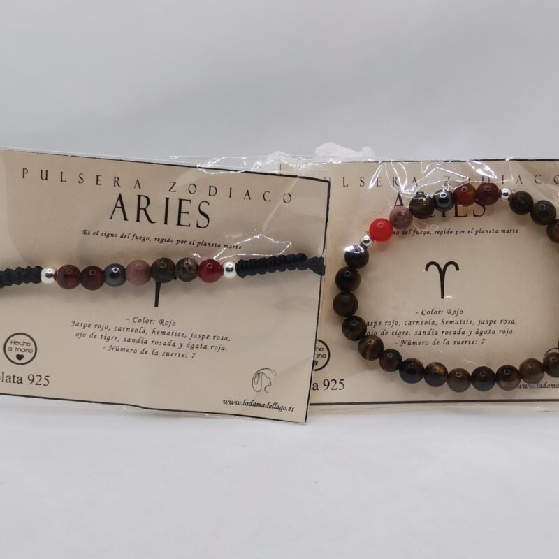 PULSERA HOROSCOPO ARIES MINERAL PLATA