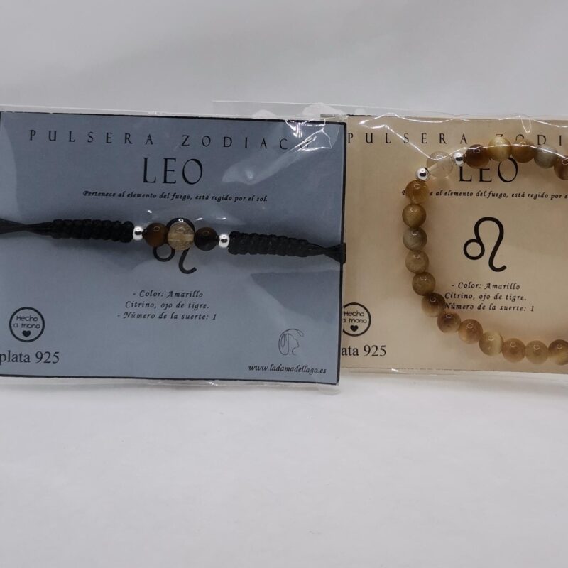 PULSERA HOROSCOPO LEO MINERAL PLATA