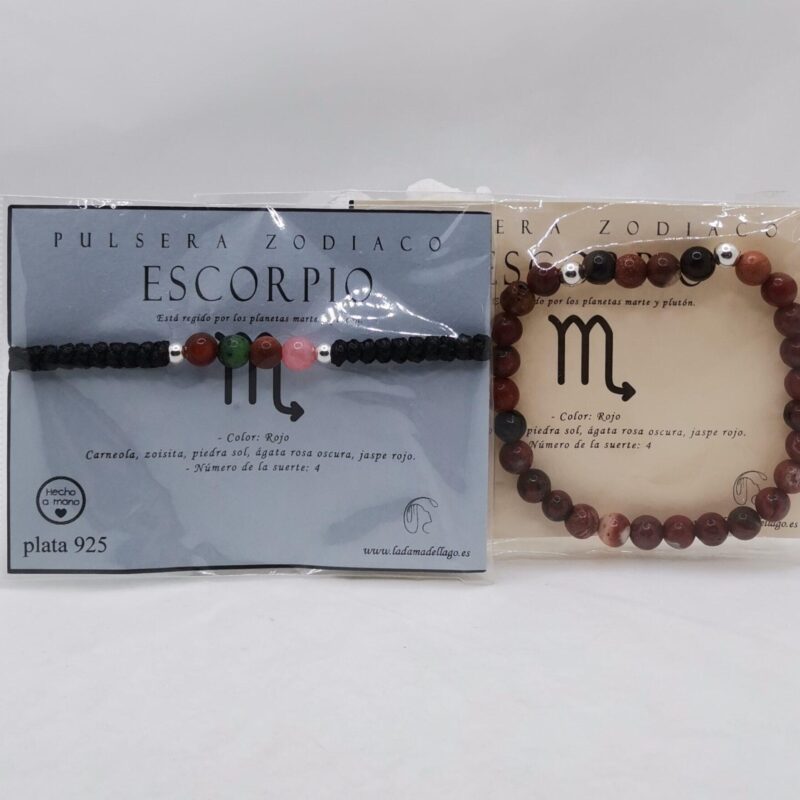 PULSERA HOROSCOPO ESCORPIO MINERAL PLATA