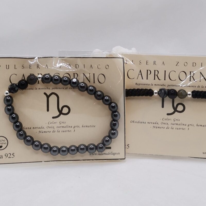 PULSERA HOROSCOPO CAPRICORNIO MINERAL PLATA