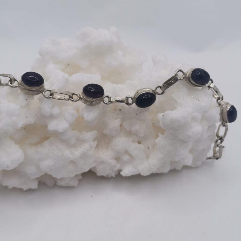 PULSERA PLATA AMATISTA 6 CABUJONES PEQ