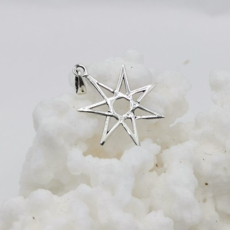 COLGANTE ESTRELLA 7 PUNTAS PLATA