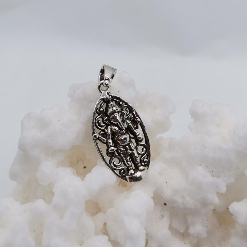 COLGANTE GANESHA DE PIE PLATA