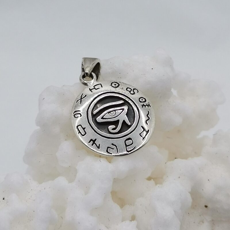 COLGANTE OJO DE HORUS ESFERICO PLATA