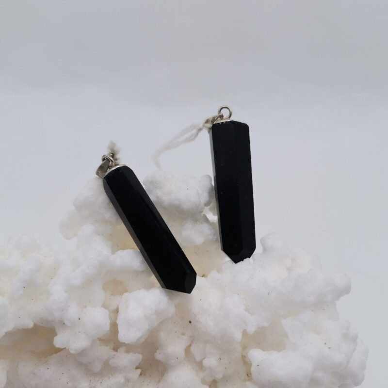 COLGANTE PUNTA DE OBSIDIANA PLATA 30