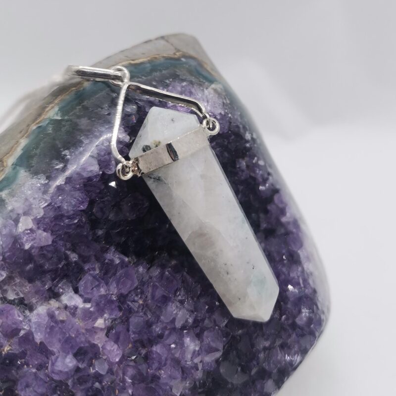 COLGANTE PUNTA DE PIEDRA LUNA Y PLATA 30