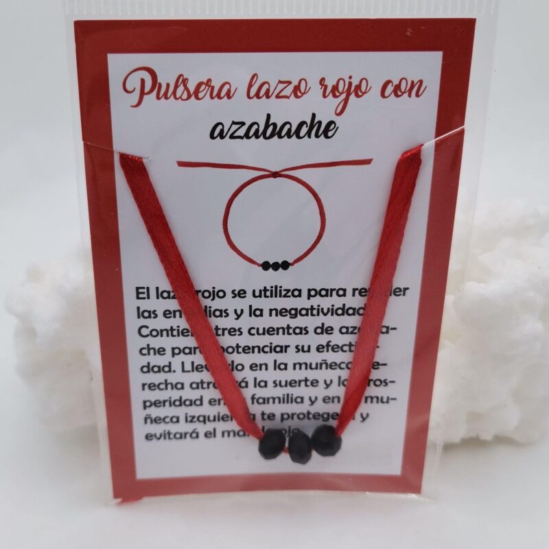 PULSERA LAZO ROJO Y AZABACHE