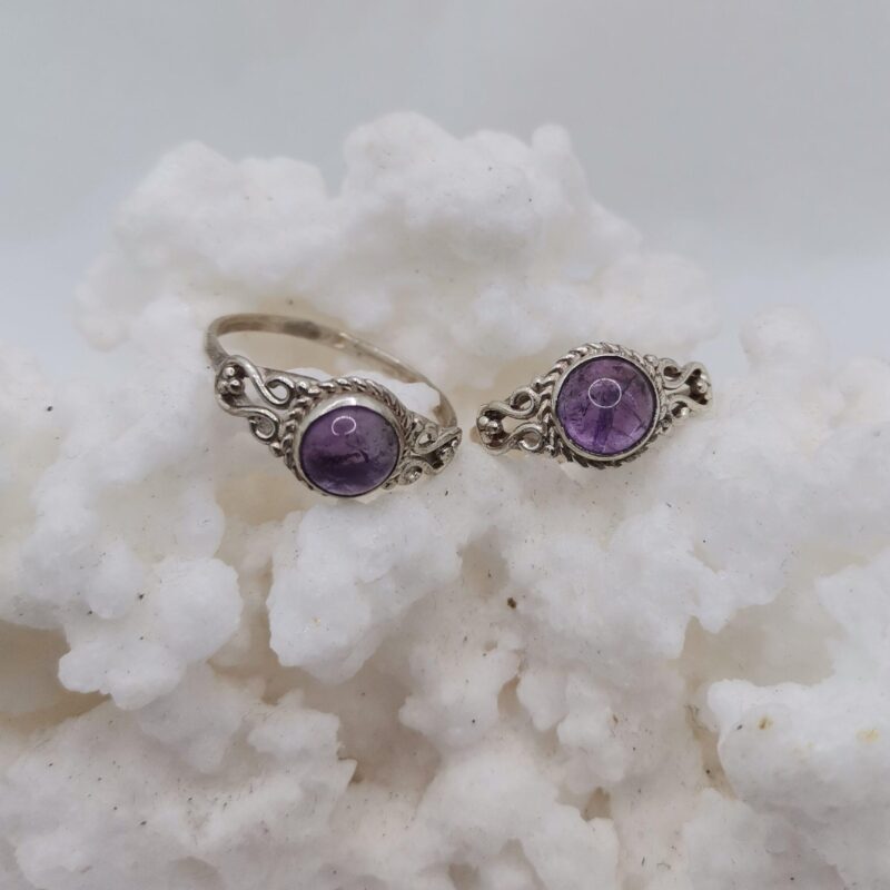 ANILLO PLATA AMATISTA REDONDO 35