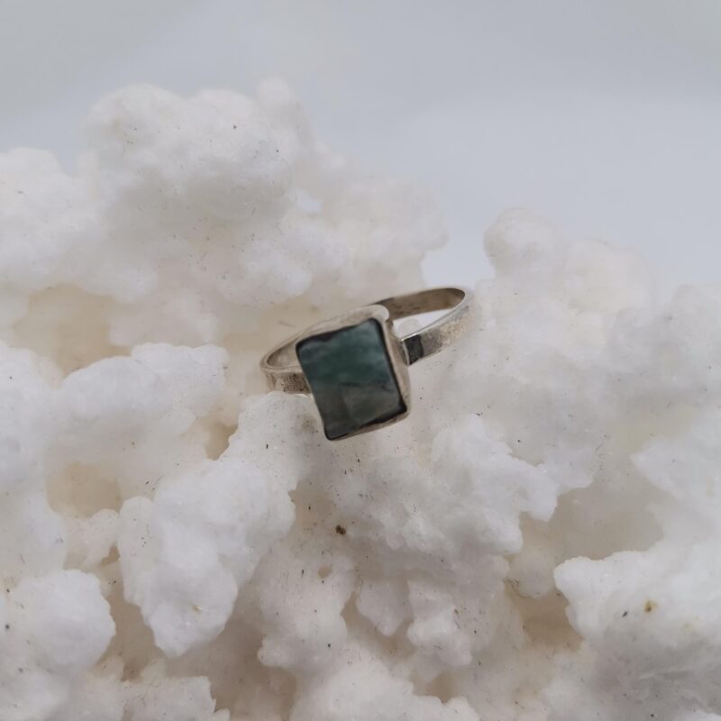 ANILLO PLATA AMAZONITA EN BRUTO RECTANGULO