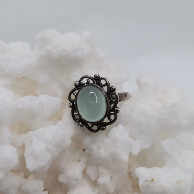 ANILLO PLATA CALCEDONIA FLOR 35