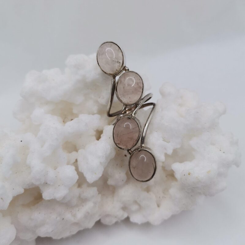 ANILLO PLATA CUARZO ROSA CUADRUPLE