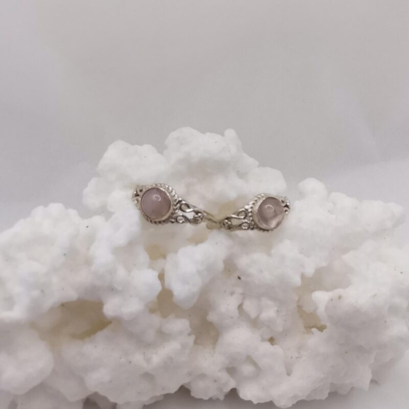 ANILLO PLATA CUARZO ROSA REDONDO 35