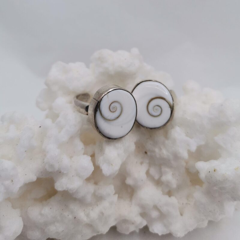 ANILLO PLATA NACAR OJO DE SHIVA ADAPTABLE