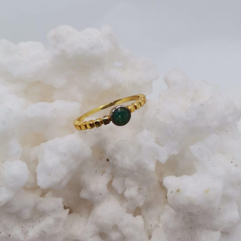ANILLO PLATA ORO ESMERALDA