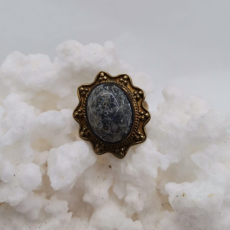ANILLO PLATA ORO JASPE PICASSO