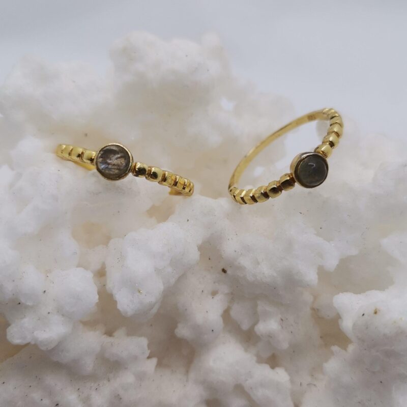 ANILLO PLATA ORO LABRADORITA