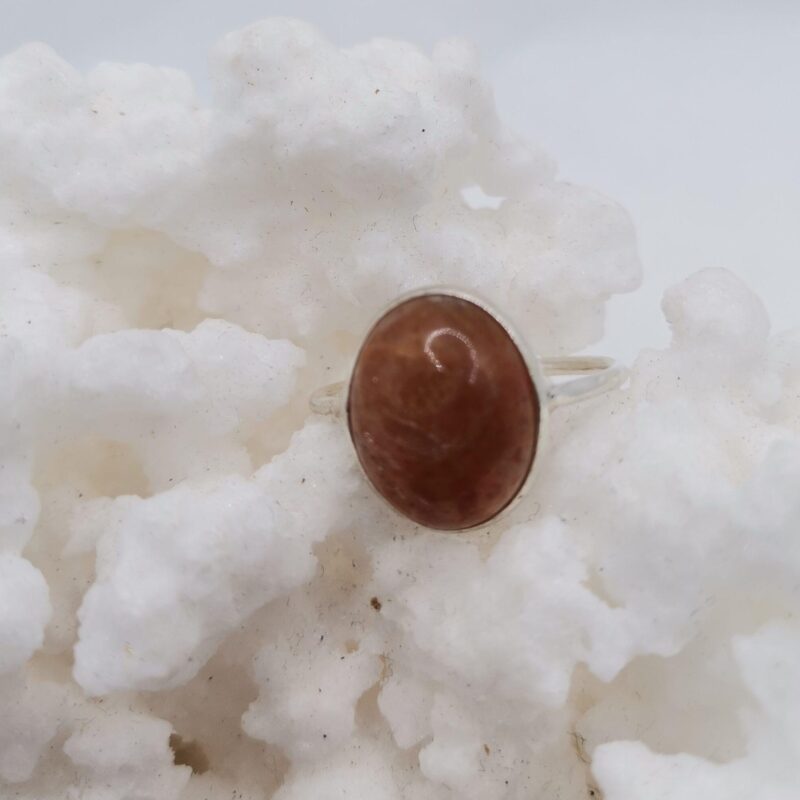 ANILLO PLATA PIEDRA SOL OVALADO