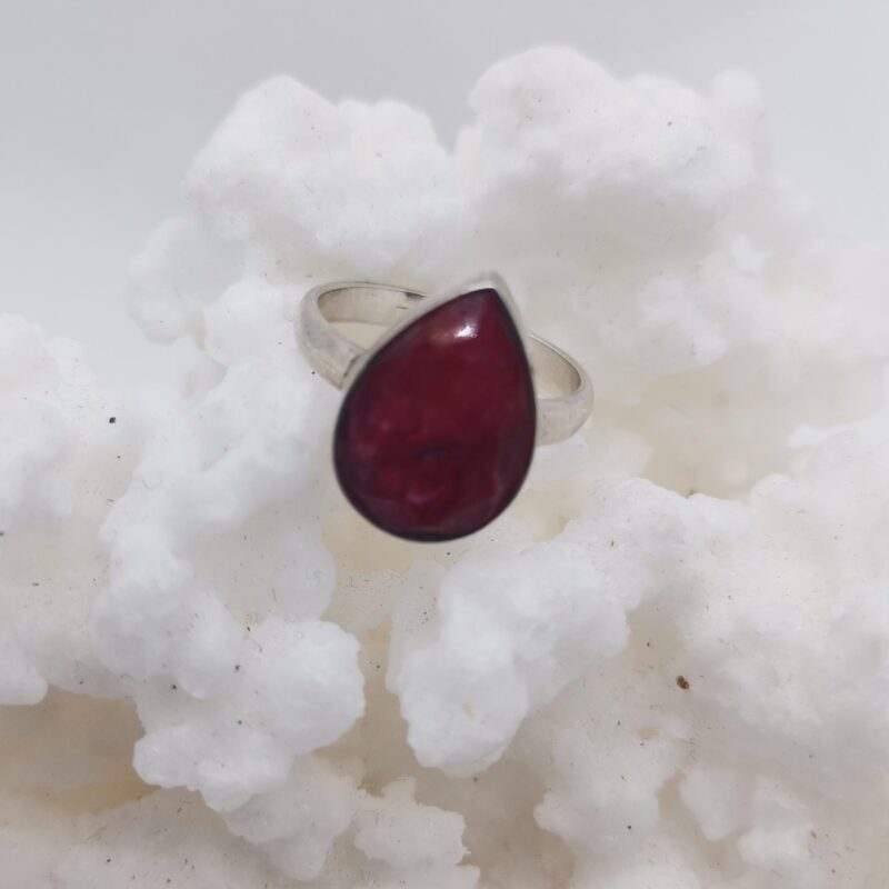 ANILLO PLATA RUBI GOTA