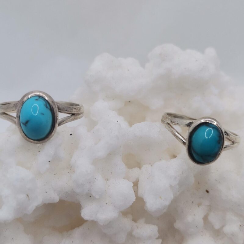 ANILLO PLATA TURQUESA OVALADA ADAPTABLE 35