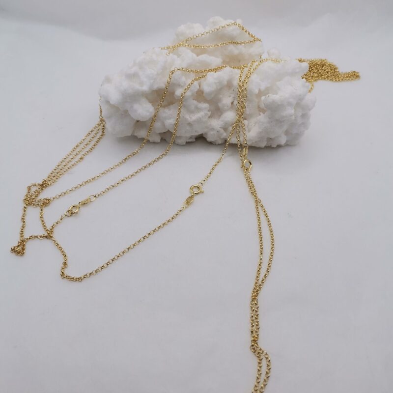 CADENA DE PLATA CON BAÑO EN ORO 90 CM