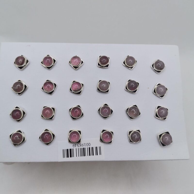PENDIENTE PLATA CUADRADO CUARZO ROSA BOLA VARIOS 15