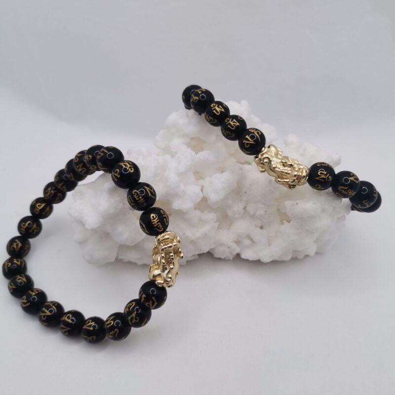 PULSERA MINERAL DEL FENG SHUI CON PIXIU CABALLERO