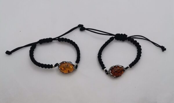 PULSERA PLATA Y AMBAR CUERDA - Imagen 2