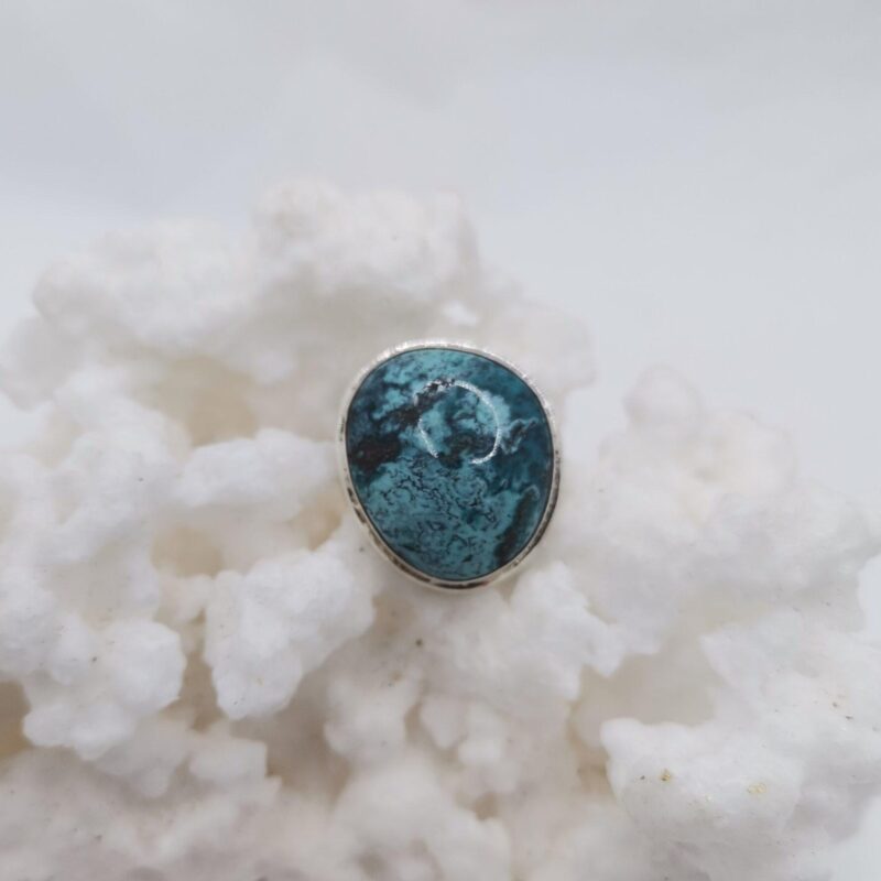 ANILLO PLATA Y APATITO AZUL 65