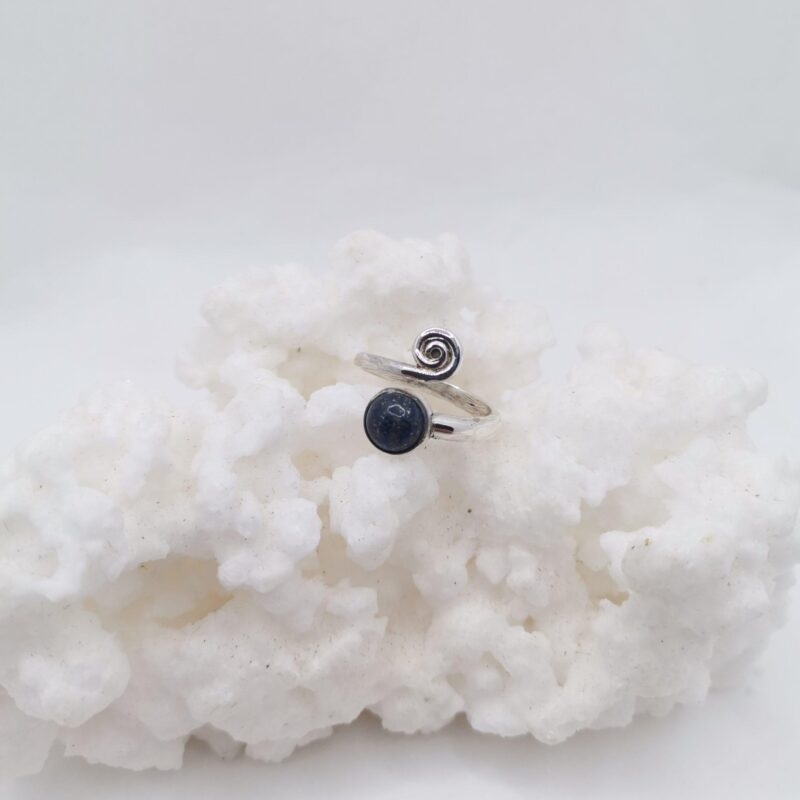 ANILLO PLATA Y LAPISLAZULI ESPIRAL ADAPTABLE