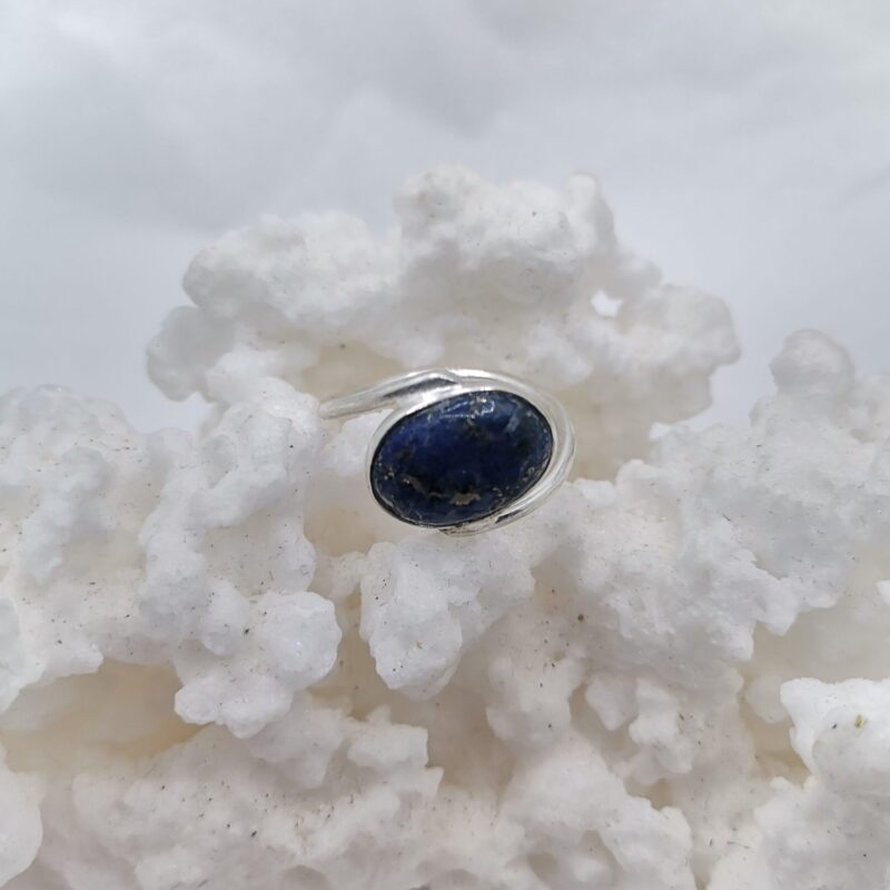ANILLO PLATA Y LAPISLAZULI OVALADO HORIZONTAL