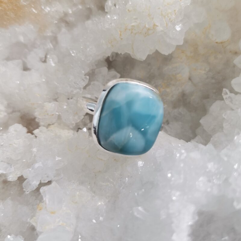 ANILLO PLATA LARIMAR CUADRADO ADAPTABLE