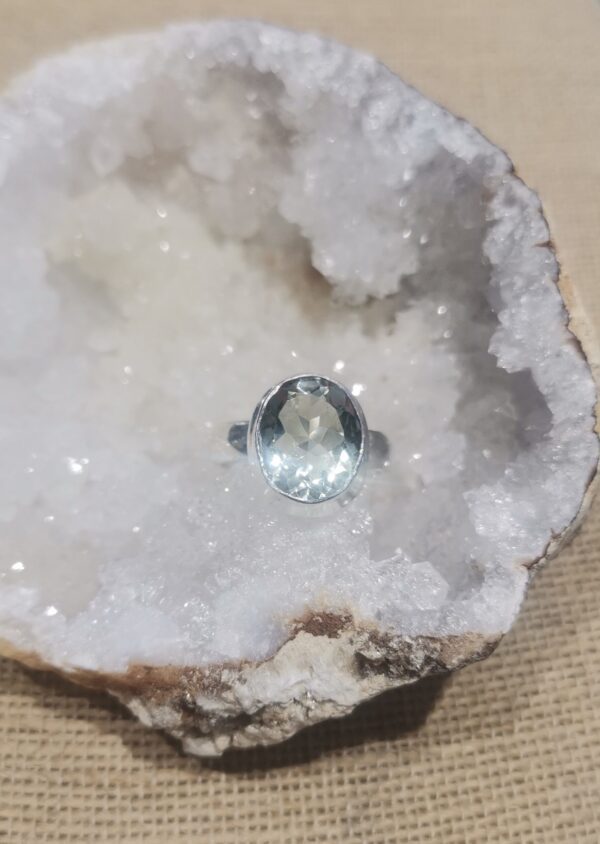 ANILLO PLATA PRASIOLITA ADAPTABLE