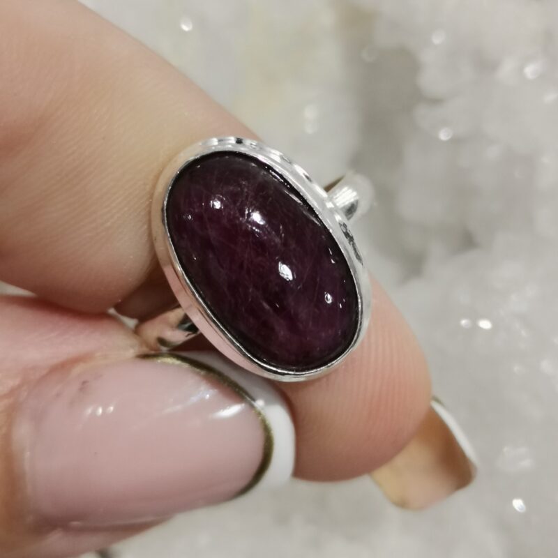 ANILLO PLATA RUBI OVALADO ADAPTABLE