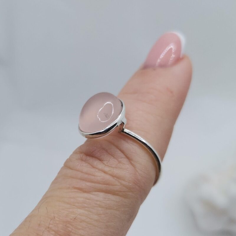 ANILLO PLATA CUARZO ROSA LAGRIMA ADAPTABLE